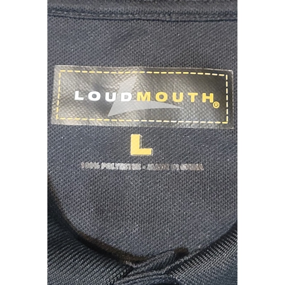 2 Loudmouth Golf Mens Large Essential Black White Solid Polo Shirt Lot - Picture 16 of 16